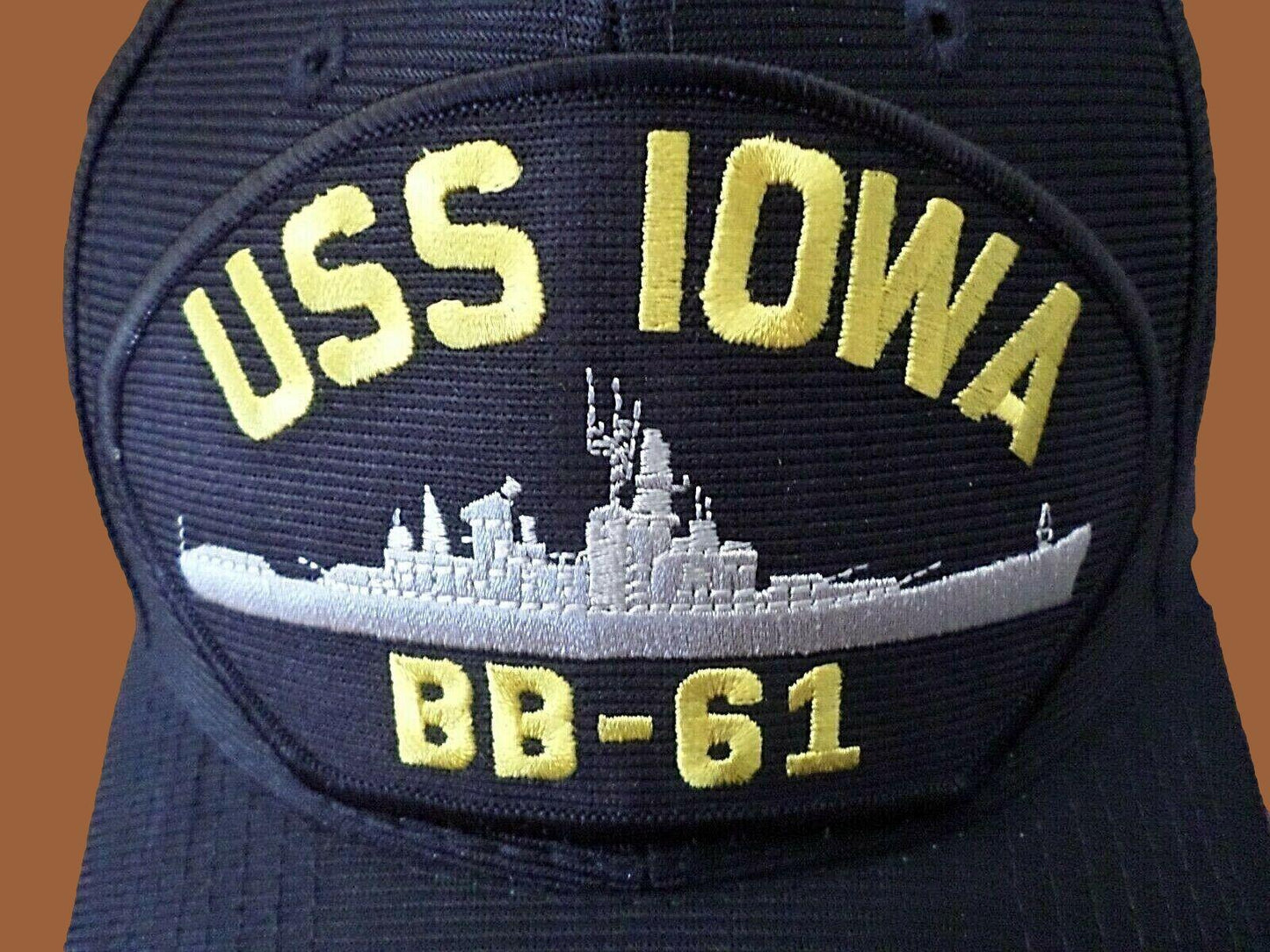 USS IOWA BB-61 U.S NAVY SHIP HAT U.S MILITARY OFFICIAL BALL CAP U.S.A MADE