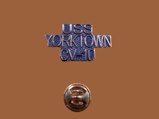 U.S MILITARY NAVY SHIP USS YORKTOWN CV-10 HAT LAPEL PIN CLUTCH BACK