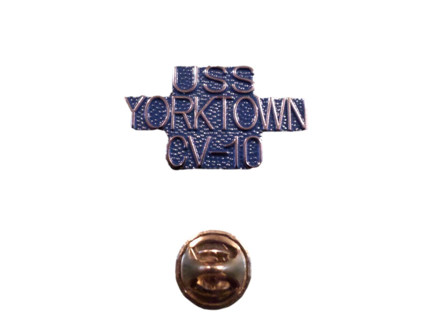 U.S MILITARY NAVY SHIP USS YORKTOWN CV-10 HAT LAPEL PIN CLUTCH BACK