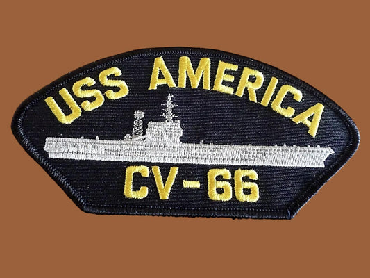 U.S NAVY SHIP HAT PATCH USS AMERICA CV-66 SHIP PATCH USA MADE HEAT TRANSFER