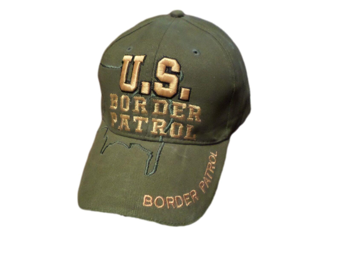 U.S BORDER PATROL HAT EMBROIDERED BALL CAP OD GREEN ADJUSTABLE