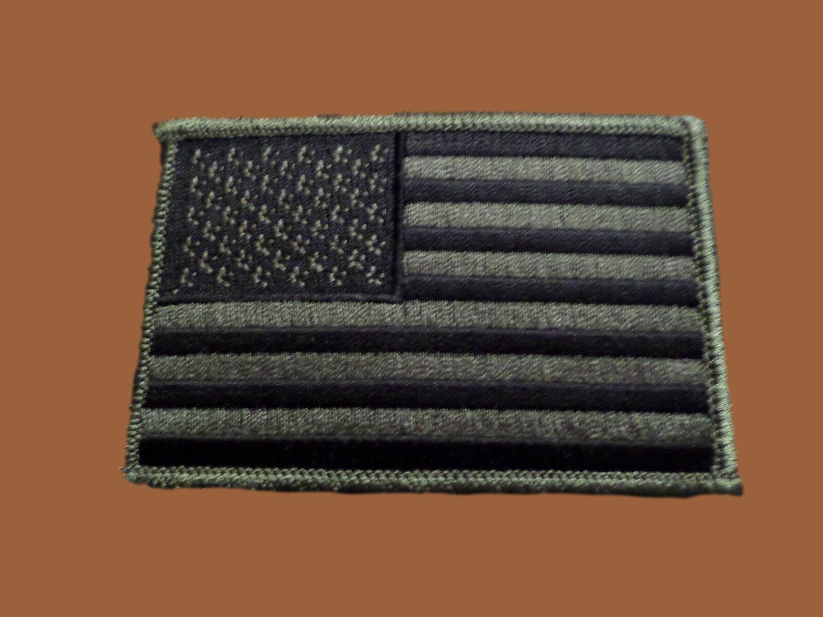 U.S MILITARY AMERICAN FLAG ARM PATCH SUBDUE OD GREEN ARMY MARINES NAVY ...