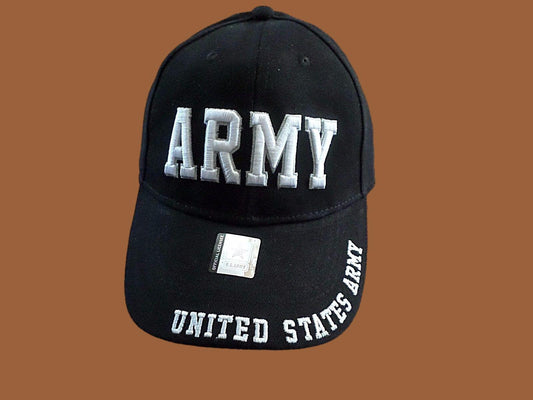 NEW U.S MILITARY ARMY EMBROIDERED BLACK HAT CAP OFFICIAL LICENSED HATS