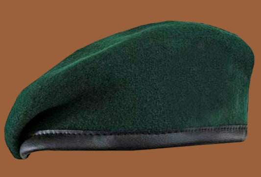 ORIGINAL GERMAN MILITARY ISSUE GREEN WOOL BERET SIZE LARGE 60 METRIC NEW