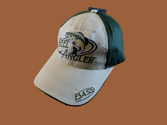 REEL ANGLER BASS FISHER 6 PANEL CAP EMBROIDERED FISHING HAT