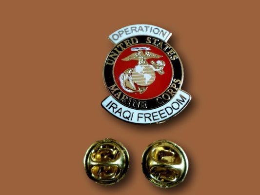 U.S MILITARY MARINE CORPS OPERATION IRAQI FREEDOM HAT LAPEL PIN OIF