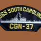 U.S NAVY SHIP HAT PATCH USS SOUTH CAROLINA CGN-37 USA MADE HEAT TRANSFER