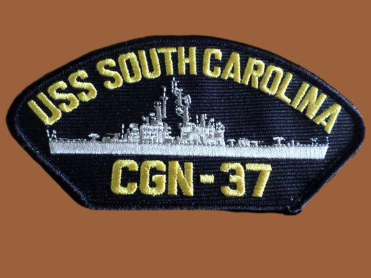 U.S NAVY SHIP HAT PATCH USS SOUTH CAROLINA CGN-37 USA MADE HEAT TRANSFER