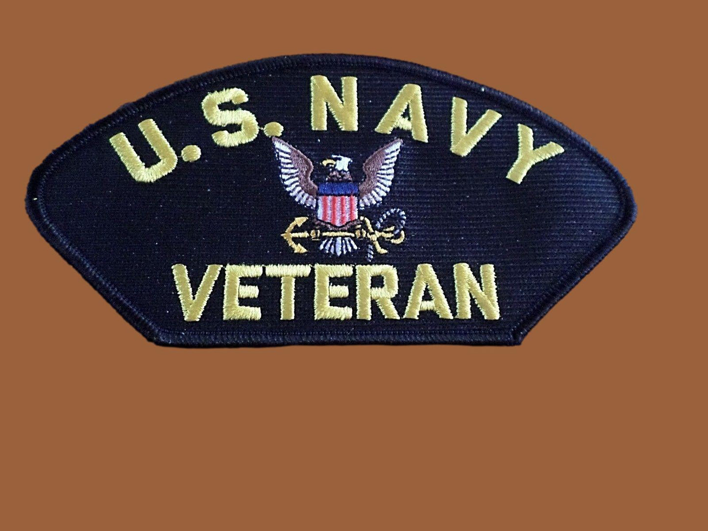 U.S NAVY VETERAN HAT PATCH NAVY VET 3" X 6" HEAT TRANSFER U.S.A MADE