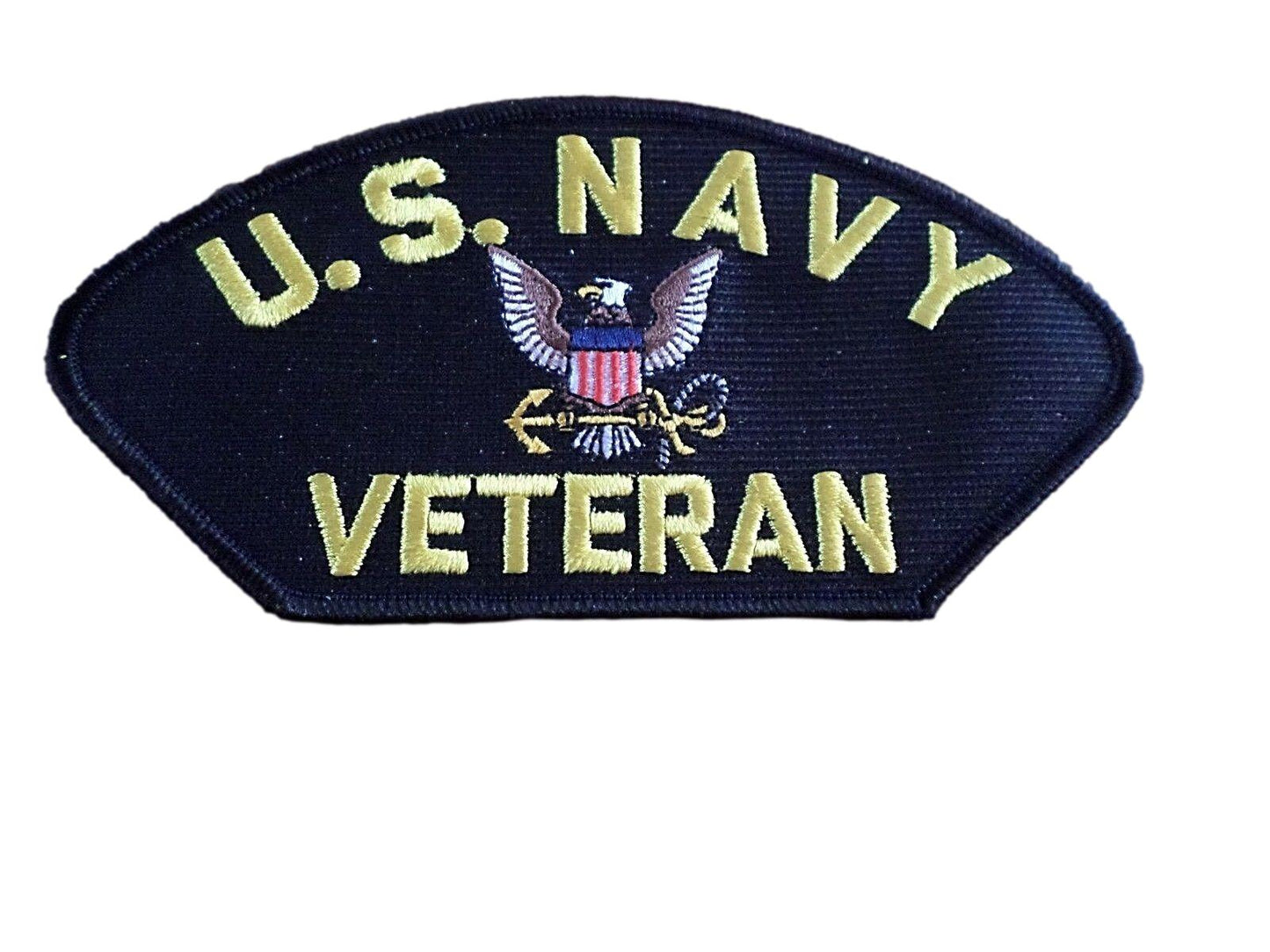 U.S NAVY VETERAN HAT PATCH NAVY VET 3" X 6" HEAT TRANSFER U.S.A MADE