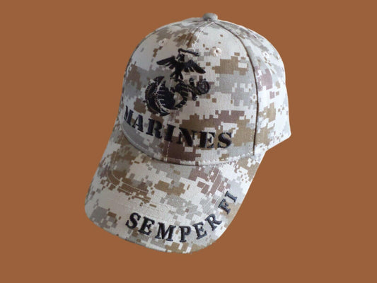 U.S Marine Corps Semper FI Hat Digital Desert Camouflage USMC Licensed ball Cap