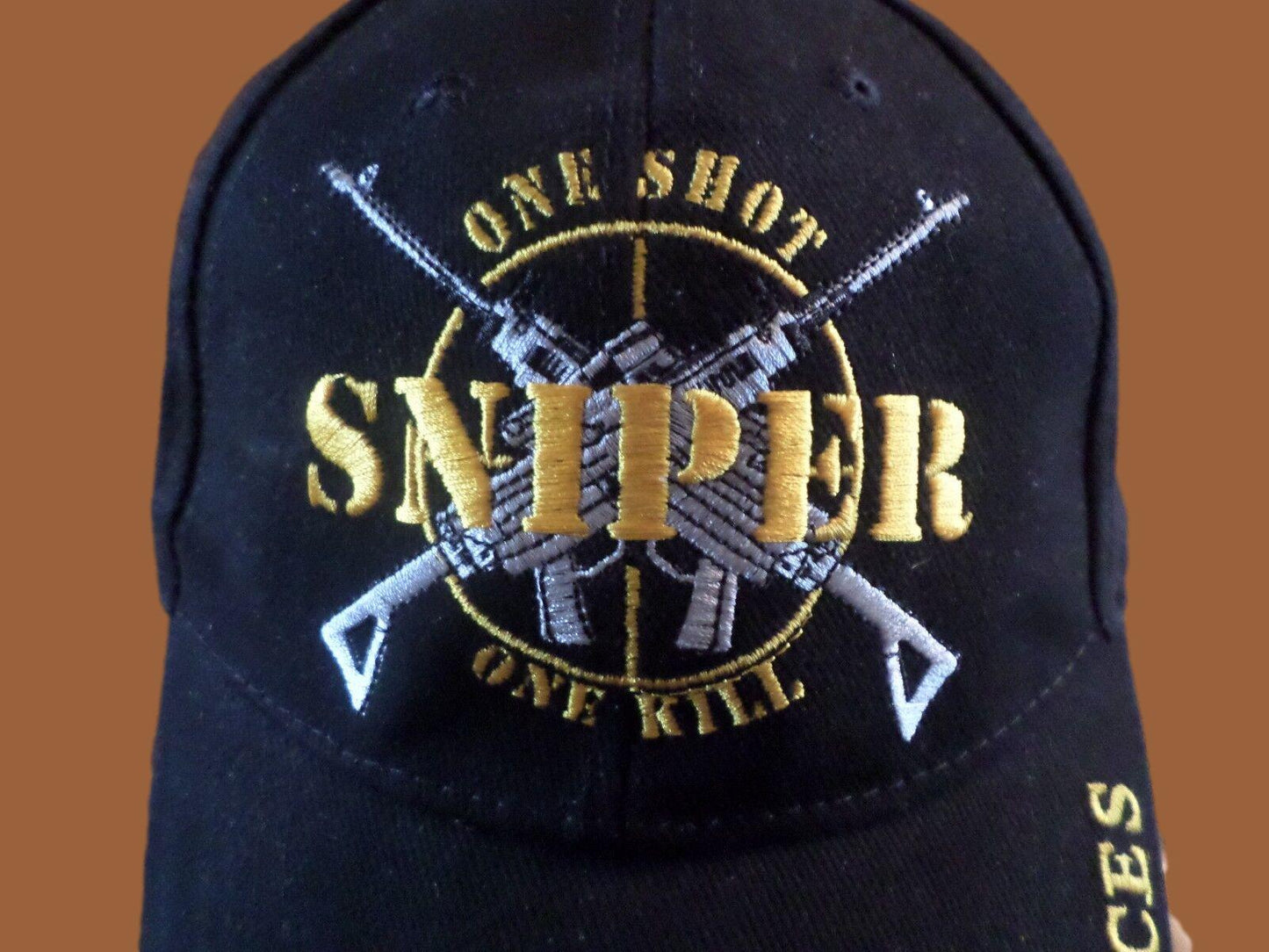 U.S MILITARY SNIPER HAT ONE SHOT ONE KILL EMBROIDERED U.S ARMED FORCES CAP