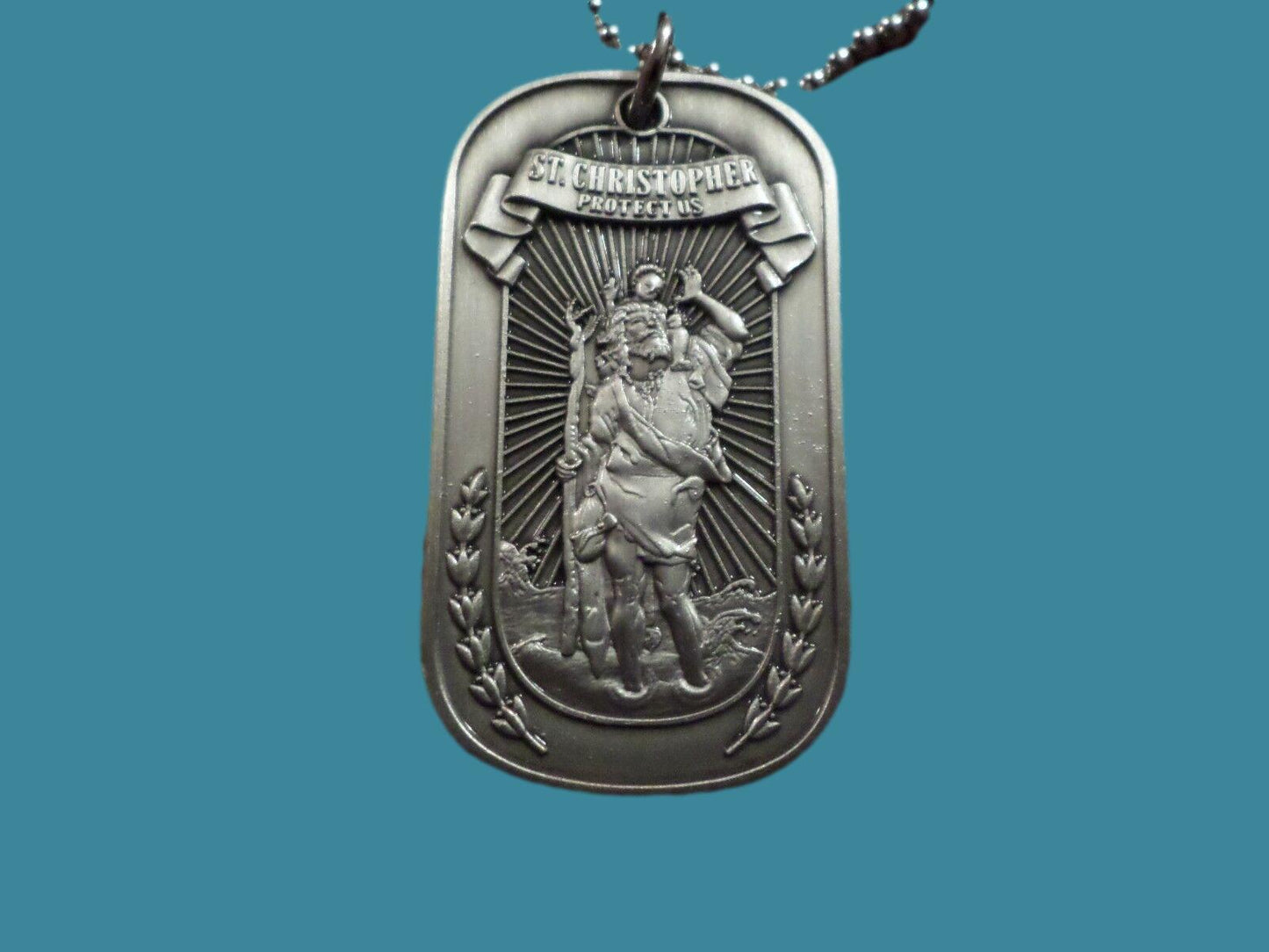 ST. CHRISTOPHER PROTECT US RELIGIOUS SPIRITUAL NECKLACE PENDANT DOG TAG NEW