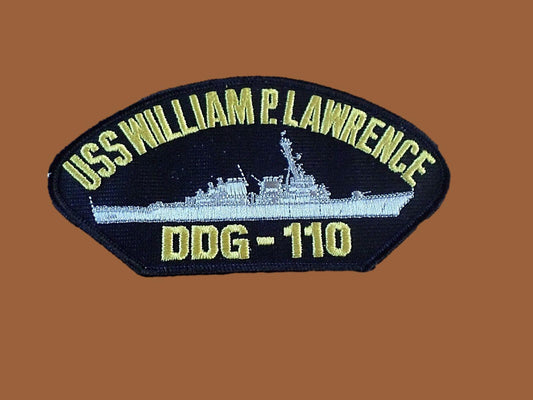 U.S NAVY SHIP HAT PATCH. USS WILLIAM P. LAWRENCE DDG-110 SHIP PATCH U.S.A MADE