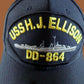 USS H.J ELLISON DD-864 NAVY SHIP HAT U.S MILITARY OFFICIAL BALL CAP U.S MADE