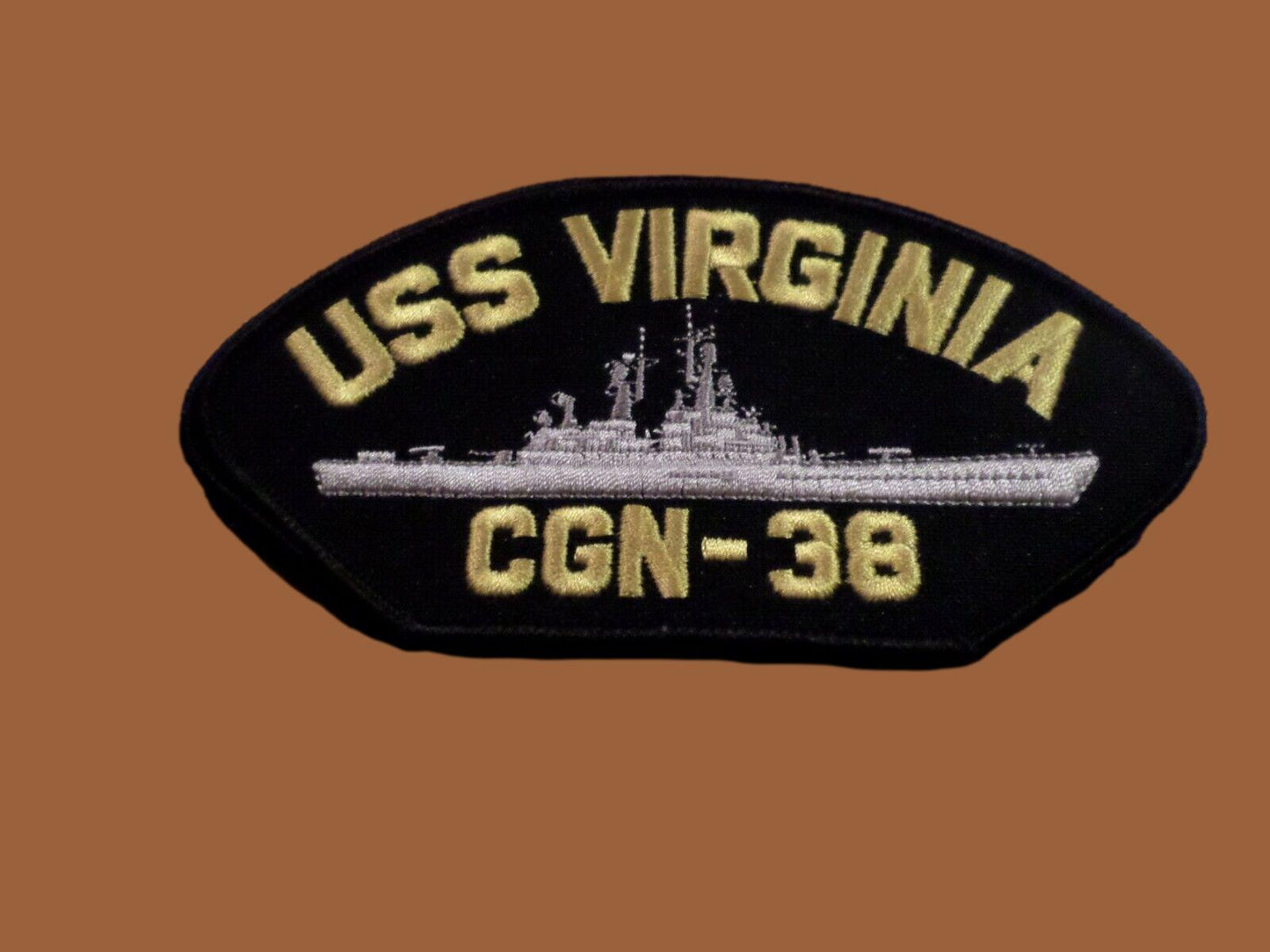 U.S NAVY SHIP HAT PATCH USS VIRGINIA CGN-38 USA MADE HEAT TRANSFER