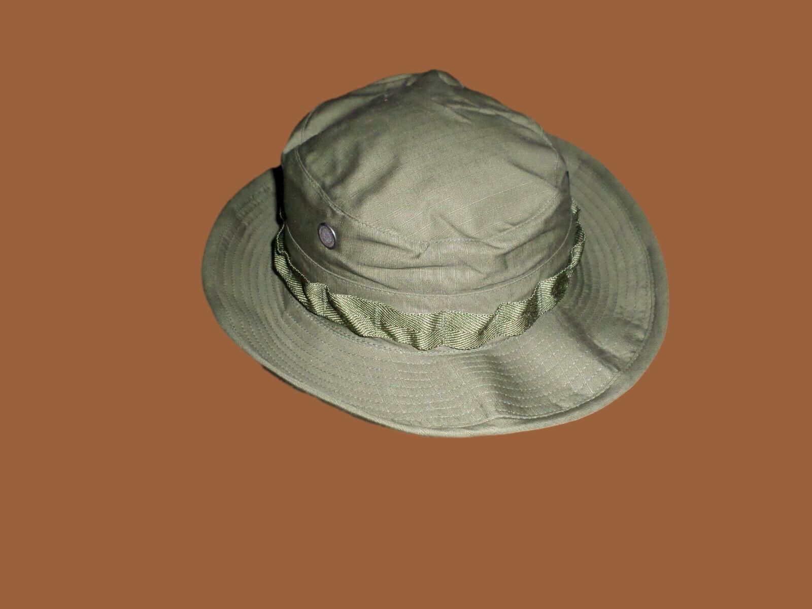 MILITARY VIETNAM BOONIE RIP-STOP JUNGLE HAT WITH NET OD GREEN 1969 NEW  UNISSUED