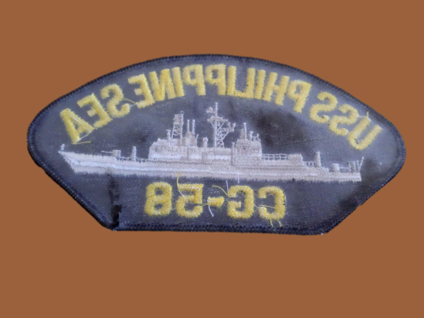 U.S NAVY SHIP HAT PATCH USS PHILIPPINE SEA CG-58 PATCH USA MADE HEAT TRANSFER