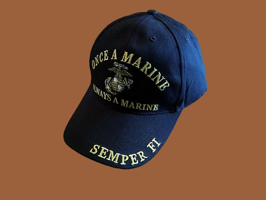 U.S Military Marine Corps Embroidered Licensed Baseball Hat Cap Once a Marine