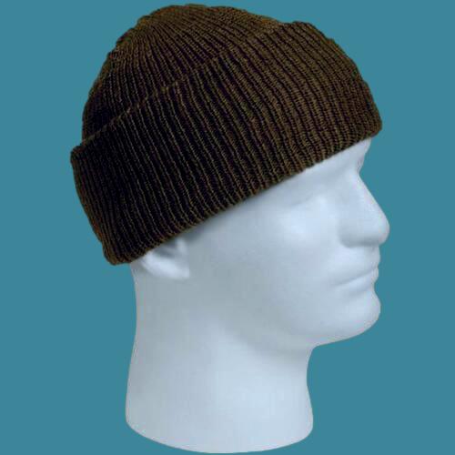 NEW GENUINE MILITARY WATCH CAP BROWN 100% WOOL 2 PLY U.S.A MADE BEANIE