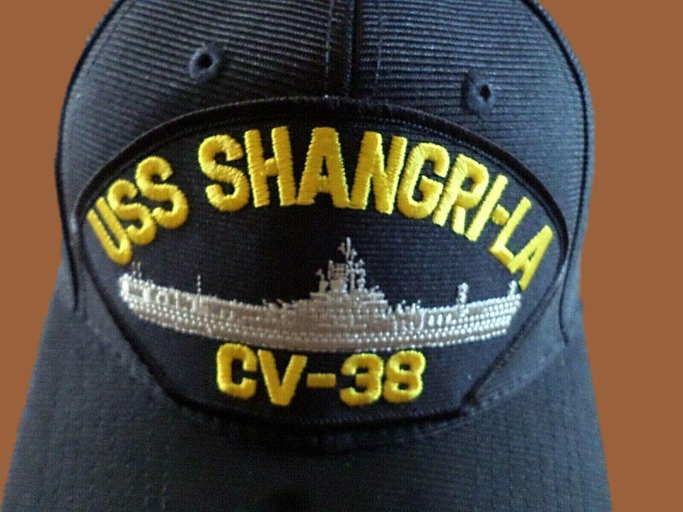 USS SHANGRI-LA CV-38 NAVY SHIP HAT U.S MILITARY OFFICIAL BALL CAP U.S.A MADE