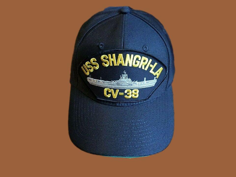 USS SHANGRI-LA CV-38 NAVY SHIP HAT U.S MILITARY OFFICIAL BALL CAP U.S.A MADE