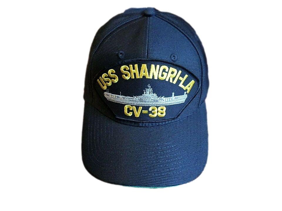 USS SHANGRI-LA CV-38 NAVY SHIP HAT U.S MILITARY OFFICIAL BALL CAP U.S.A MADE