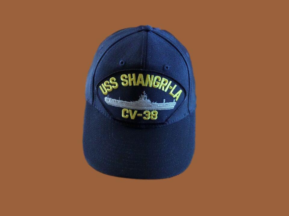 USS SHANGRI-LA CV-38 NAVY SHIP HAT U.S MILITARY OFFICIAL BALL CAP U.S.A MADE