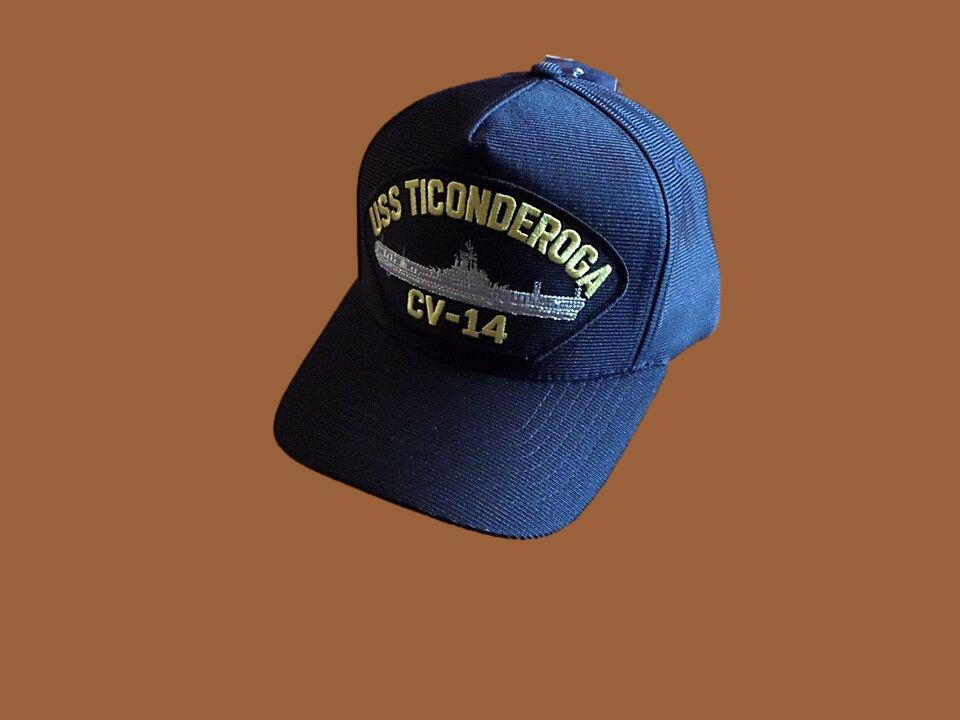 USS TICONDEROGA CV-14 HAT OFFICIAL U.S MILITARY NAVY SHIP BALL CAP U.S.A MADE