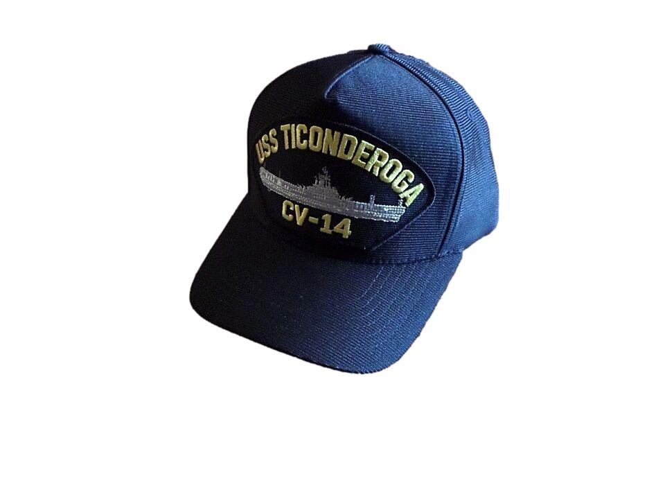 USS TICONDEROGA CV-14 HAT OFFICIAL U.S MILITARY NAVY SHIP BALL CAP U.S.A MADE