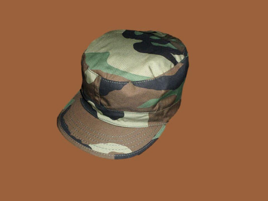 Military Army Style Woodland Camouflage Combat Hat 100% Cotton BDU Cap New