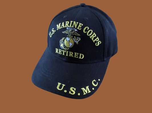 U.S Military Marine Corps Retired Embroidered USMC Licensed Baseball Hat Cap