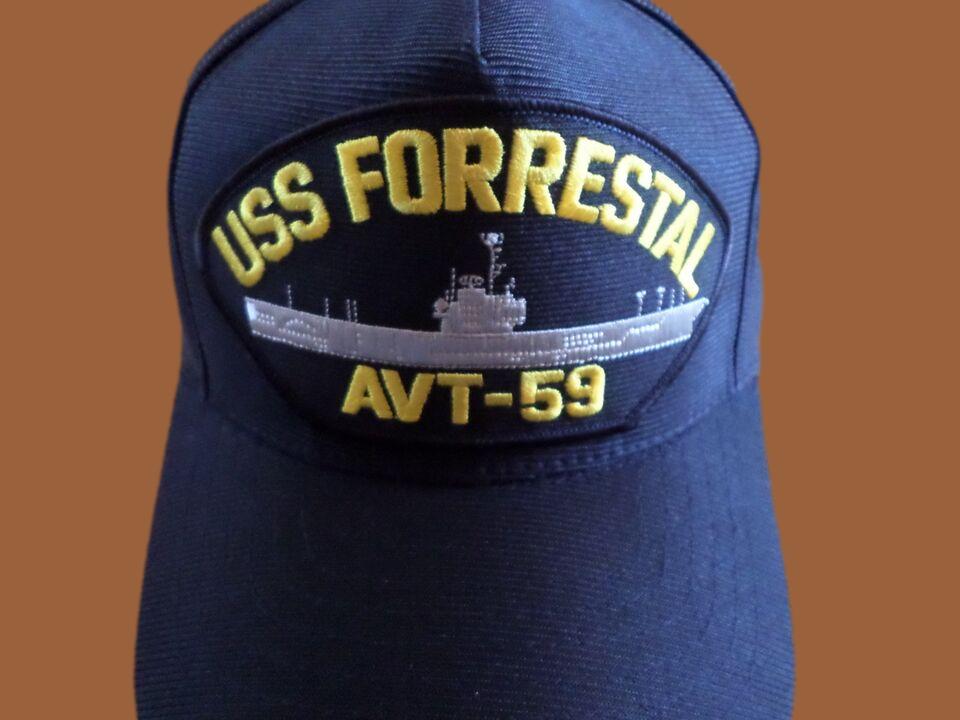 USS FORRESTAL AVT-59 U.S NAVY SHIP HAT U.S MILITARY OFFICIAL BALL CAP U.S.A MADE