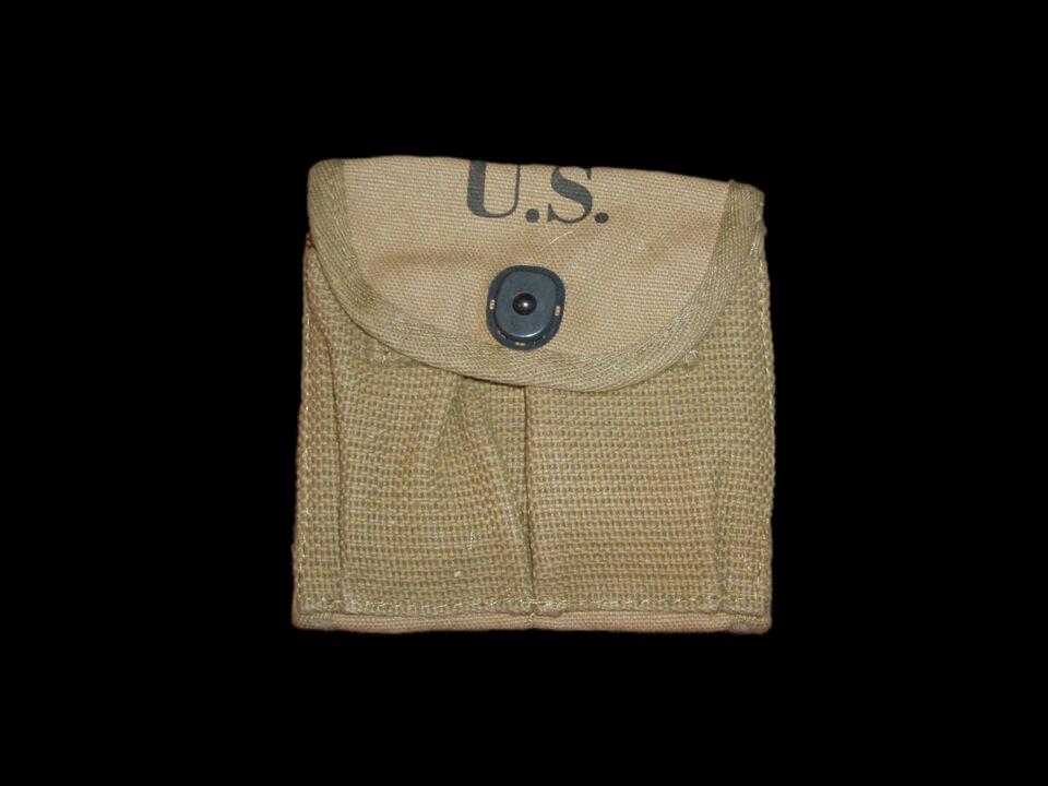 U.S MILITARY REPRODUCTION CARBINE MAGAZINE BUTTSTOCK POUCH KHAKI SEM 1942