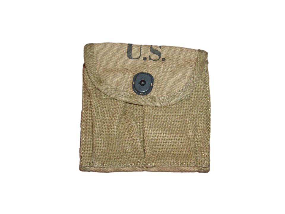 U.S MILITARY REPRODUCTION CARBINE MAGAZINE BUTTSTOCK POUCH KHAKI SEM 1942