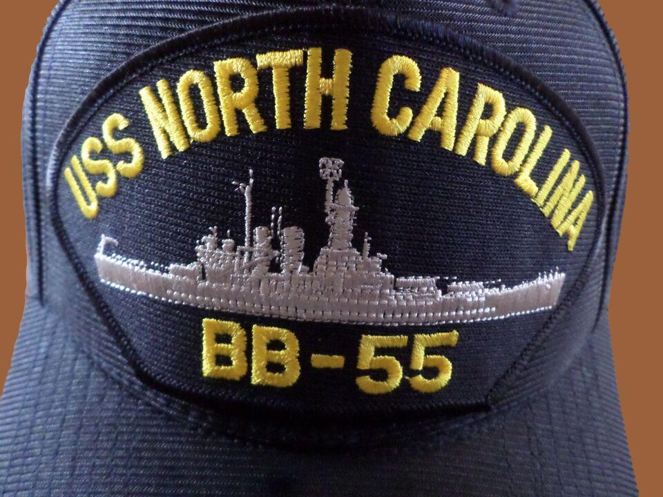 USS NORTH CAROLINA BB-55 NAVY SHIP HAT U.S MILITARY OFFICIAL BALL CAP U.S.A MADE