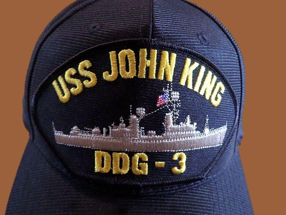 USS JOHN KING DDG-3 U.S NAVY SHIP HAT U.S MILITARY OFFICIAL BALL CAP U.S.A MADE