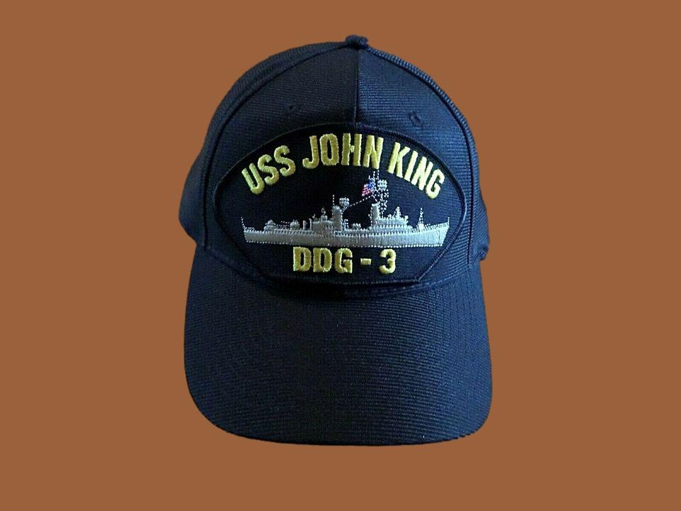 USS JOHN KING DDG-3 U.S NAVY SHIP HAT U.S MILITARY OFFICIAL BALL CAP U.S.A MADE