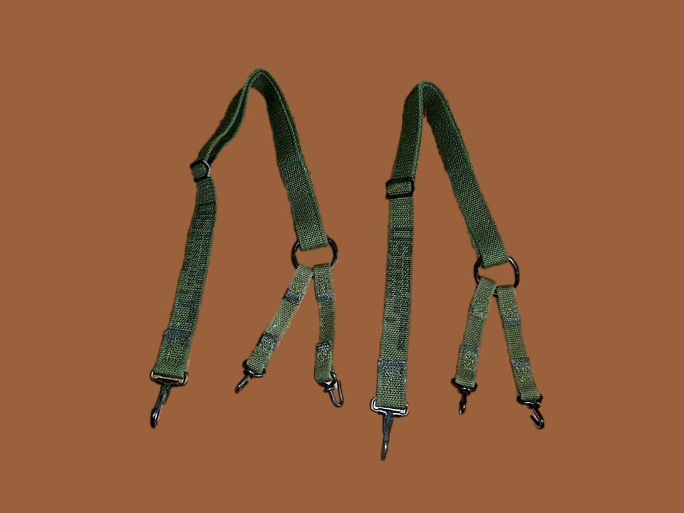 USMC MARINE CORPS VIETNAM ISSUE M1941 COMBAT FIELD SUSPENDERS DATED 1967-1968