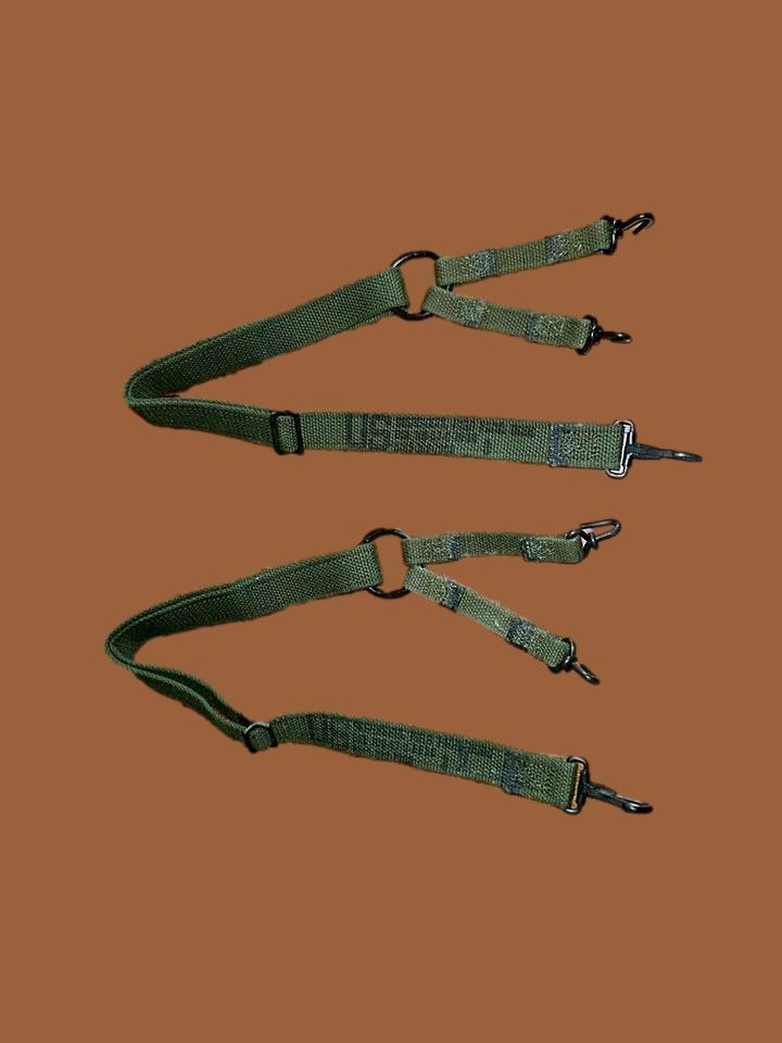 USMC MARINE CORPS VIETNAM ISSUE M1941 COMBAT FIELD SUSPENDERS DATED 1967-1968