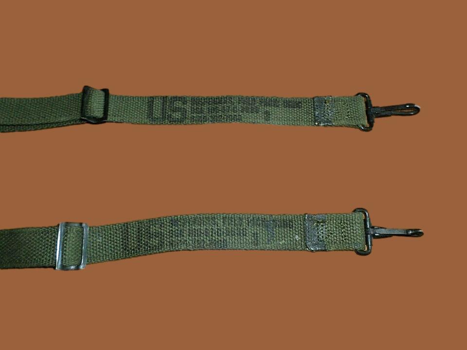 USMC MARINE CORPS VIETNAM ISSUE M1941 COMBAT FIELD SUSPENDERS DATED 1967-1968