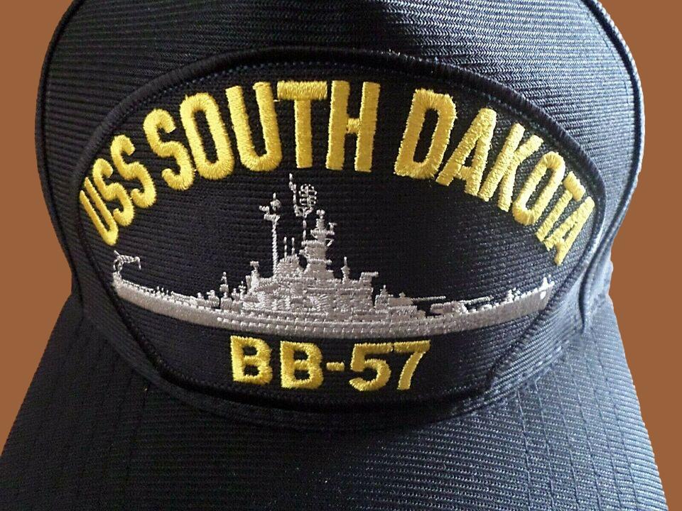 USS SOUTH DAKOTA BB-57 U.S NAVY SHIP HAT OFFICIAL U.S MILITARY BALL CAP USA MADE