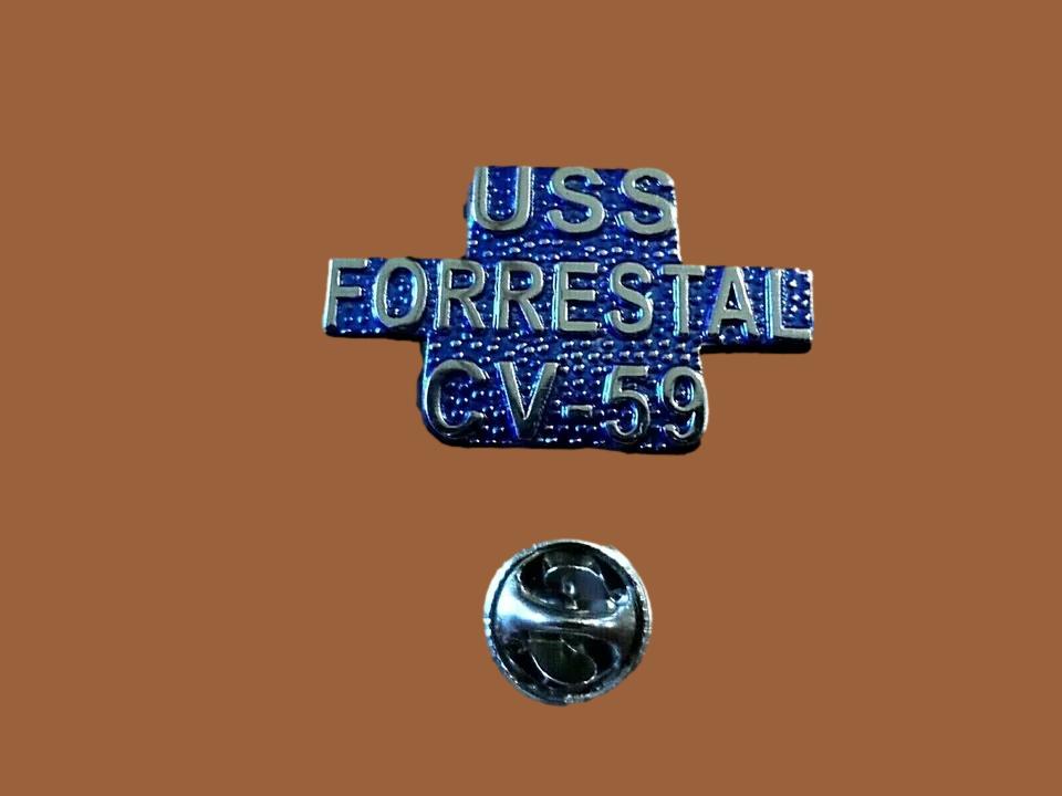 U.S MILITARY NAVY SHIP USS FORRESTAL CV-59 HAT LAPEL PIN