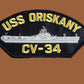 USS ORISKANY CV-34 U.S NAVY CARRIER SHIP HAT PATCH U.S.A MADE HEAT TRANSFER