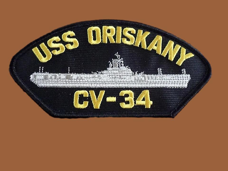 USS ORISKANY CV-34 U.S NAVY CARRIER SHIP HAT PATCH U.S.A MADE HEAT TRANSFER