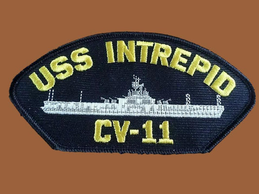 USS INTREPID CV-11 U.S NAVY CARRIER SHIP HAT PATCH U.S.A MADE HEAT TRANSFER