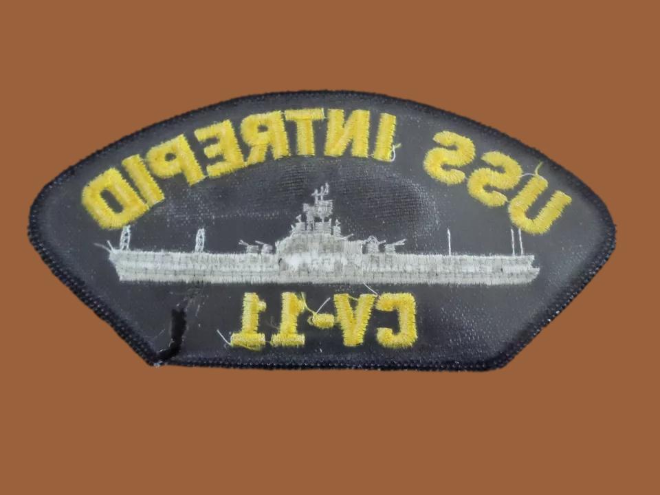 USS INTREPID CV-11 U.S NAVY CARRIER SHIP HAT PATCH U.S.A MADE HEAT TRANSFER