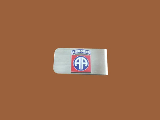 U.S MILITARY ARMY 82ND AIRBORNE DIVISION METAL MONEY CLIP U.S.A MADE