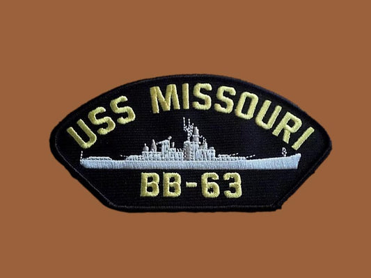 U.S NAVY SHIP HAT PATCH.USS MISSOURI BB-63 SHIP PATCH NAVY BATTLE SHIP U.S.MADE