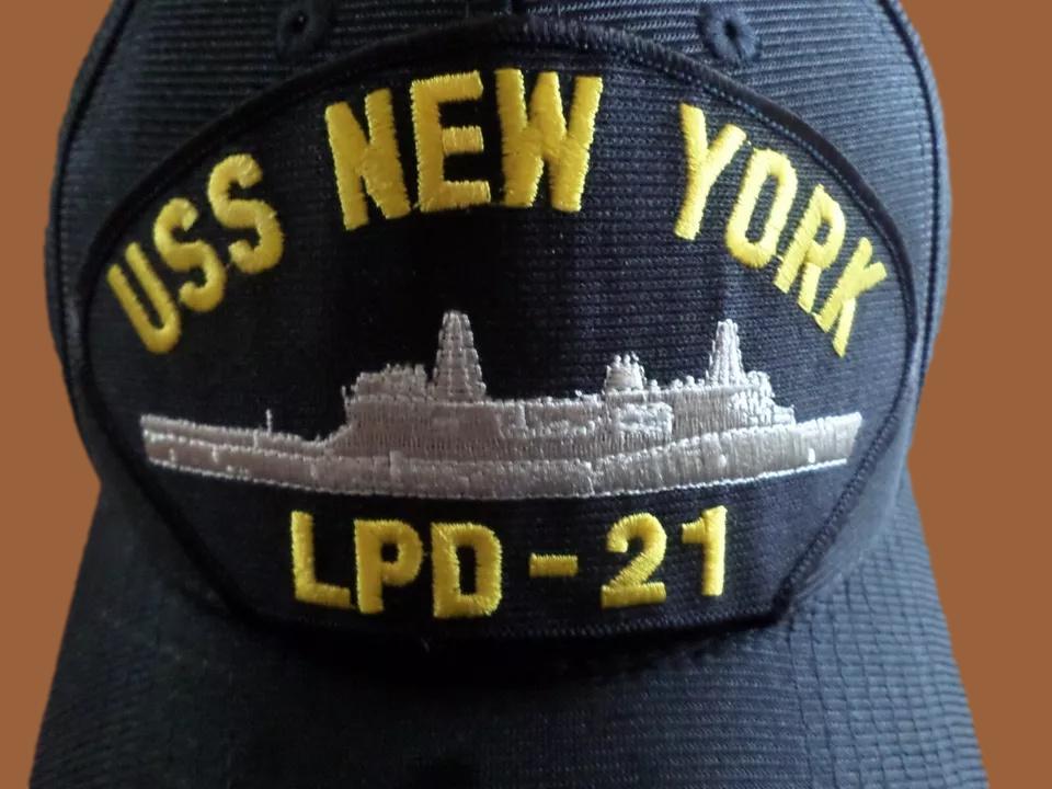 USS NEW YORK LPD-21 NAVY SHIP HAT U.S MILITARY OFFICIAL BALL CAP U.S.A MADE